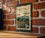 Eastvale California Metal Sign – Retro Postage Stamp Design Featuring Cityscape and Vintage Travel Theme — photo 1