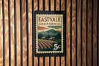 Eastvale California Metal Sign – Retro Postage Stamp Design Featuring Cityscape and Vintage Travel Theme — photo 3