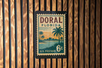 Doral Florida Postage Stamp Metal Sign – Vintage-Inspired Travel Art Featuring Iconic Doral Landmarks — photo 2