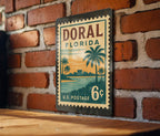 Doral Florida Postage Stamp Metal Sign – Vintage-Inspired Travel Art Featuring Iconic Doral Landmarks — photo 3