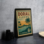 Doral Florida Postage Stamp Metal Sign – Vintage-Inspired Travel Art Featuring Iconic Doral Landmarks — photo 4
