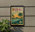 Doral Florida Postage Stamp Metal Sign – Vintage-Inspired Travel Art Featuring Iconic Doral Landmarks — photo 5