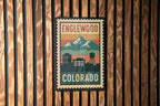 Englewood Colorado Metal Sign – Retro Postage Stamp Design Featuring City Skyline and Iconic Landmarks — photo 3