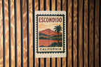 Escondido California Metal Sign – Vintage Postage Stamp Design Featuring Scenic City Landscape and Iconic Landmarks — photo 3