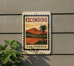 Escondido California Metal Sign – Vintage Postage Stamp Design Featuring Scenic City Landscape and Iconic Landmarks — photo 6