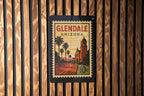Glendale Arizona Metal Sign – Vintage Postage Stamp Design Featuring Desert Scene and City Name — photo 3
