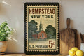 Hempstead New York Metal Sign – Retro Postage Stamp Design Featuring City Name and Vintage Travel Theme — photo 1