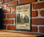 Hempstead New York Metal Sign – Retro Postage Stamp Design Featuring City Name and Vintage Travel Theme — photo 2