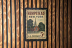 Hempstead New York Metal Sign – Retro Postage Stamp Design Featuring City Name and Vintage Travel Theme — photo 3