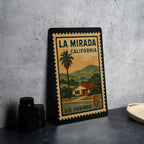La Mirada California Metal Sign – Retro Postage Stamp Design Featuring City Name and Scenic Local Elements — photo 4