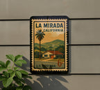 La Mirada California Metal Sign – Retro Postage Stamp Design Featuring City Name and Scenic Local Elements — photo 5