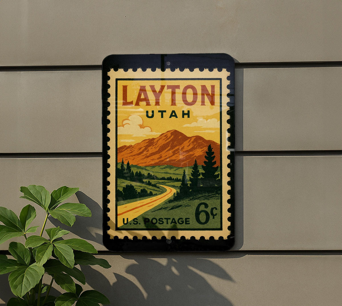 Layton Utah Postage Stamp Metal Sign – Vintage-Inspired City Souvenir Wall Decor for Utah Lovers and Collectors — photo 5