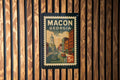 Macon Georgia Metal Sign Featuring Vintage Postage Stamp Design of Historic City Landmarks and Southern Charm — photo 1