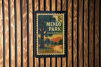 Menlo Park California Metal Sign – Retro Postage Stamp Design Featuring Local Landmark and City Name Decor — photo 2