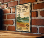 Manchester Township NE Metal Sign – Retro Postage Stamp Design Featuring Town Name and Vintage Travel Theme Decor — photo 2