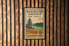 Manchester Township NE Metal Sign – Retro Postage Stamp Design Featuring Town Name and Vintage Travel Theme Decor — photo 3