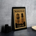 Mansfield Texas Metal Sign Featuring Retro Postage Stamp Design of City Landmarks and Scenic Elements — photo 4