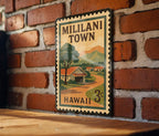 Mililani Town Hawaii Metal Sign – Retro Postage Stamp Design Featuring Hawaiian Landscape and Island Vibes Decor — photo 3
