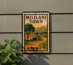 Mililani Town Hawaii Metal Sign – Retro Postage Stamp Design Featuring Hawaiian Landscape and Island Vibes Decor — photo 5