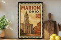 Marion Ohio Postage Stamp Design Metal Sign – Vintage-Inspired City Souvenir Wall Decor — photo 1