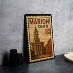 Marion Ohio Postage Stamp Design Metal Sign – Vintage-Inspired City Souvenir Wall Decor — photo 4