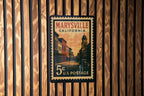 Marysville California Metal Sign – Retro Postage Stamp Design Featuring Historic Town Scene and Landmarks — photo 3
