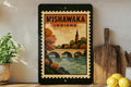 Mishawaka Indiana Metal Sign – Retro Postage Stamp Design Featuring City Name and Vintage Travel Theme — photo 1