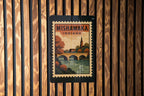 Mishawaka Indiana Metal Sign – Retro Postage Stamp Design Featuring City Name and Vintage Travel Theme — photo 3