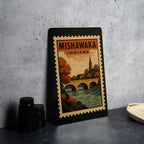 Mishawaka Indiana Metal Sign – Retro Postage Stamp Design Featuring City Name and Vintage Travel Theme — photo 4