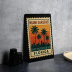 Miami Gardens Florida Metal Sign Featuring Retro Postage Stamp Design, Vintage Miami Gardens Wall Decor Sign — photo 4