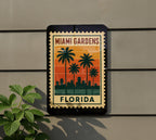 Miami Gardens Florida Metal Sign Featuring Retro Postage Stamp Design, Vintage Miami Gardens Wall Decor Sign — photo 5