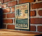 North Fort Myers Florida Metal Sign Featuring Retro Postage Stamp Design – Vintage Travel-Inspired Wall Decor — photo 3