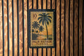 Palm Harbor Florida Metal Sign Featuring Retro Postage Stamp Design with Coastal Town Scene and Vintage Travel Theme — photo 1