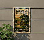 Oakdale California Metal Sign – Retro Postage Stamp Design Featuring Historic Town Landmark and Scenic Landscape — photo 5
