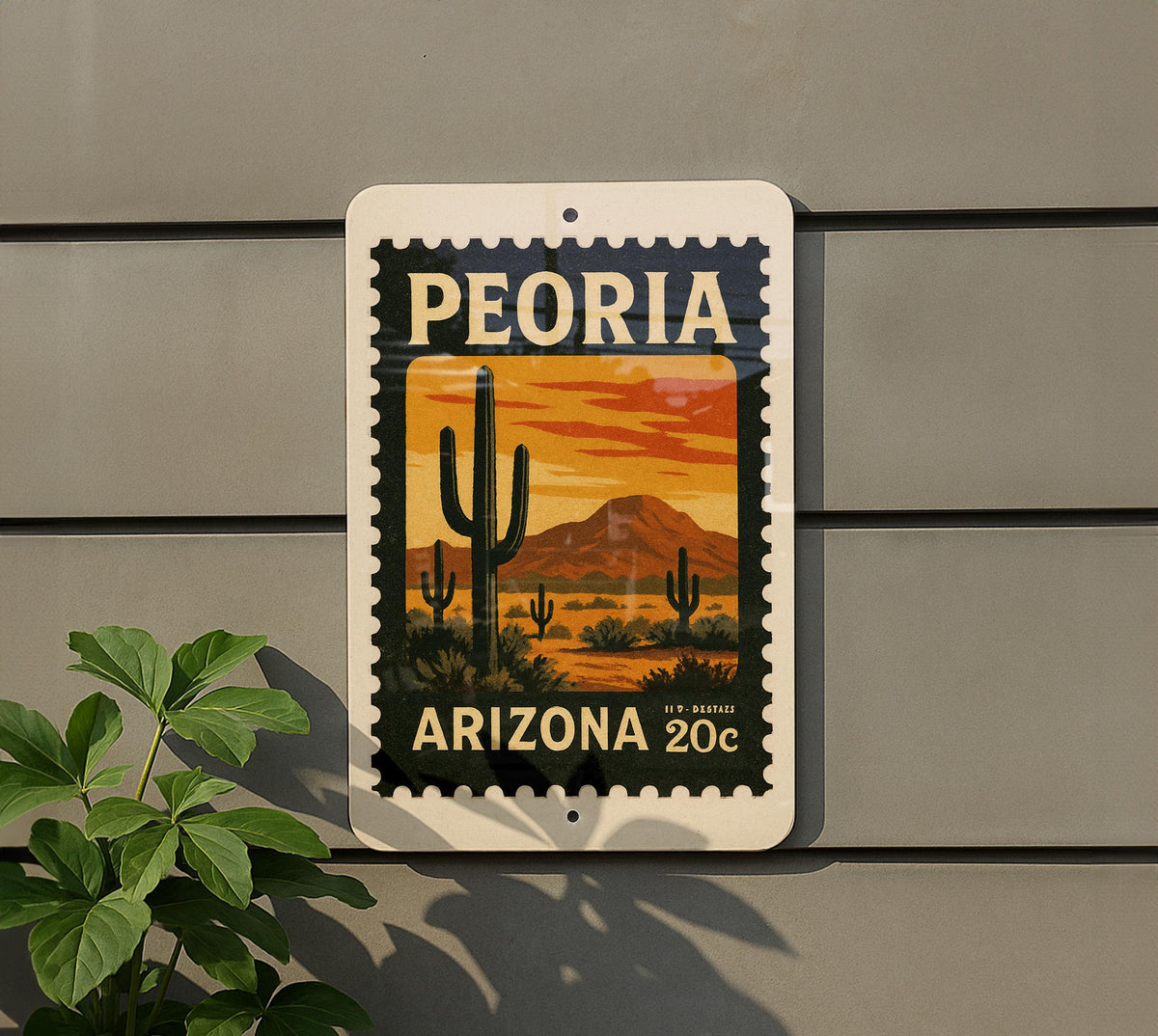 Peoria Arizona Postage Stamp Metal Sign – Vintage-Inspired City Landmark Wall Decor — photo 5