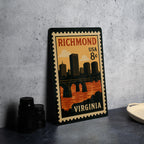 Richmond Virginia Postage Stamp Metal Sign – Vintage Travel-Inspired Wall Decor Featuring Iconic City Landmarks — photo 4