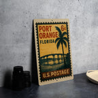 Port Orange Florida Metal Sign – Vintage Postage Stamp Design Featuring Coastal Town Name and Travel Theme Decor — photo 4