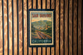 San Bruno California Metal Sign – Retro Postage Stamp Design Featuring Scenic City Landmarks and Vintage Travel Theme — photo 1