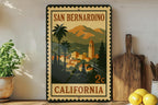 San Bernardino California Postage Stamp Metal Sign – Vintage Travel Souvenir Decorative Wall Art — photo 2