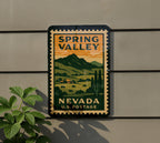 Spring Valley Nevada Metal Sign Featuring Retro Postage Stamp Design of Scenic Desert Landscape and Mountain View — photo 5