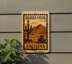 Sierra Vista Arizona Metal Sign Featuring Retro Postage Stamp Design of Scenic Desert Landscape and Mountains — photo 5