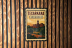 Texarkana Arkansas Metal Sign – Retro Postage Stamp Design Featuring Cityscape and State Border Theme Decor — photo 2