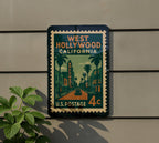 West Hollywood California Postage Stamp Metal Sign – Retro Travel-Inspired West Coast Wall Decor — photo 5