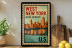 West New York New Jersey Postage Stamp Metal Sign – Vintage-Inspired City Souvenir Wall Decor — photo 3
