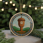 Acorn Landmark Ceramic Ornament Featuring Circular Moroccan Zellige Mosaic Medallion Design — photo 5