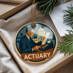 Actuary Landmark Ceramic Ornament – Vintage Circular Design Featuring Iconic Actuary Scene or View — photo 1