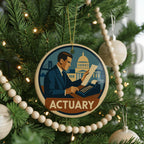 Actuary Landmark Ceramic Ornament – Vintage Circular Design Featuring Iconic Actuary Scene or View — photo 4