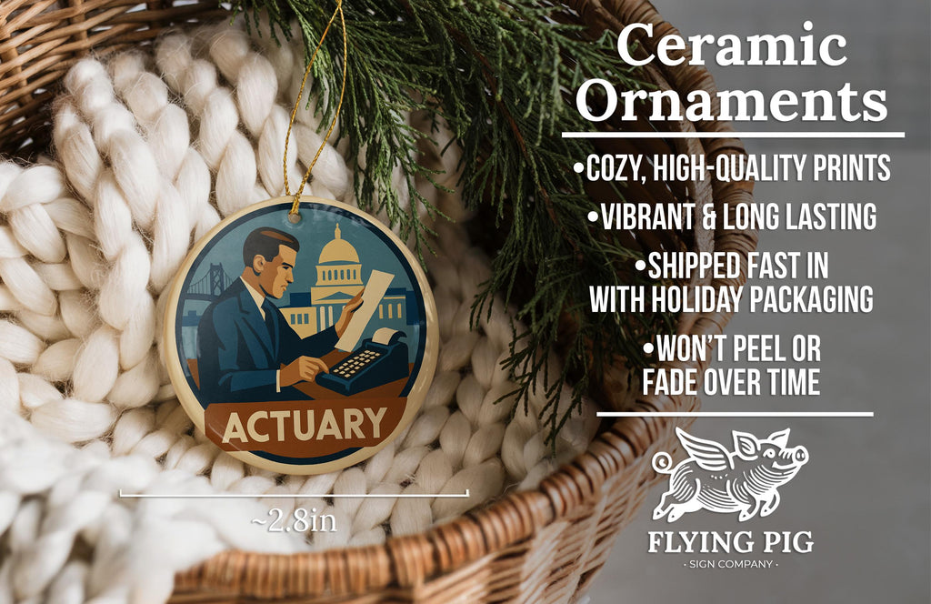 Actuary Landmark Ceramic Ornament – Vintage Circular Design Featuring Iconic Actuary Scene or View — photo 6
