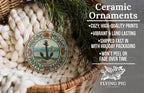 Anchor Landmark Ceramic Ornament with Circular Floral Border – Nautical Keepsake Featuring Iconic Anchor View — photo 6