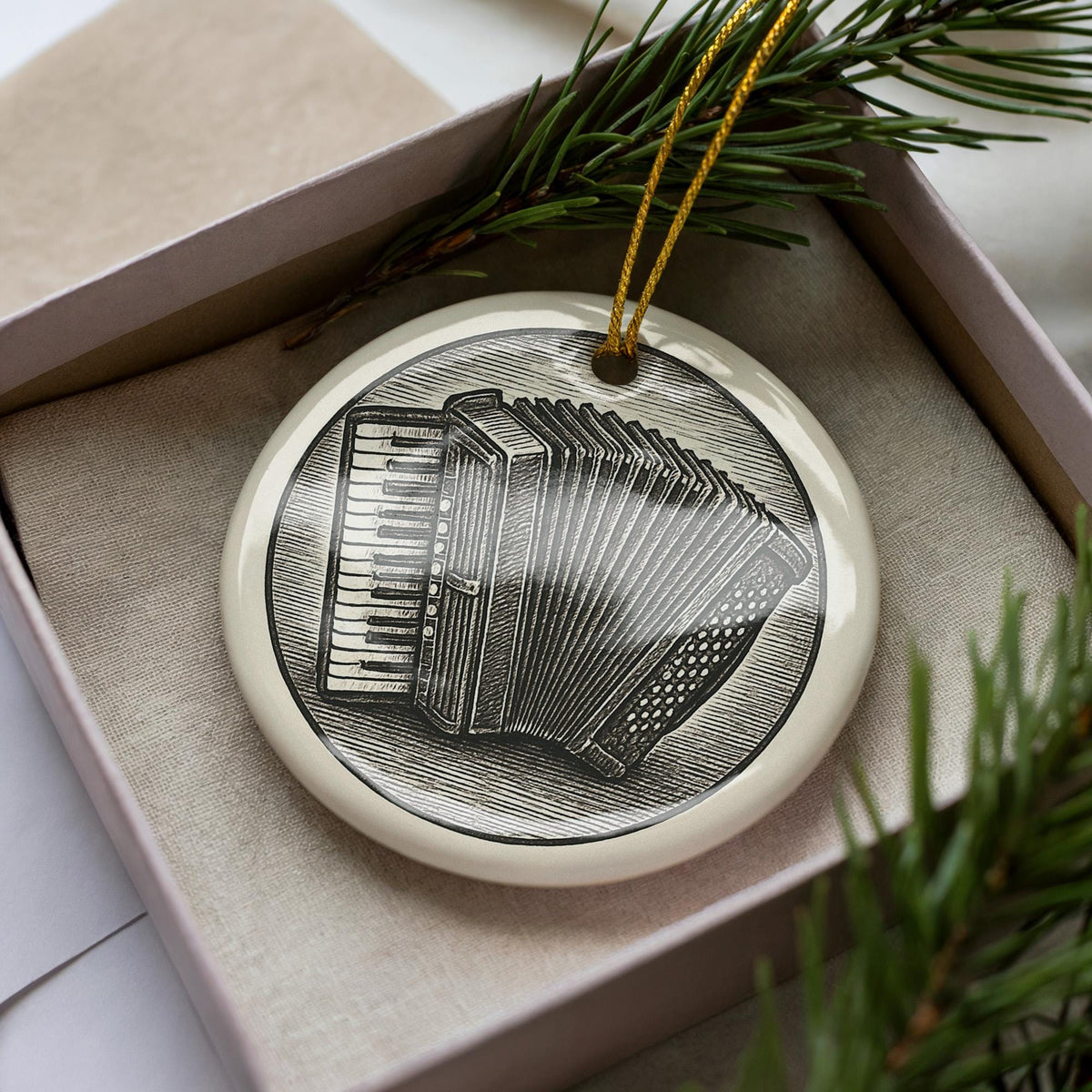 Accordion Landmark Ceramic Ornament – Iconic Accordion Cityscape Design Christmas Tree Decoration — photo 2